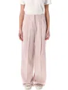 Golden Goose Light Pink Wide-leg Trousers In Wool