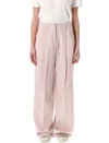 Golden Goose Light Pink Wide-leg Trousers In Wool In Shadow Pink