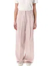 Golden Goose Light Pink Wide-leg Trousers In Wool In Shadow Pink