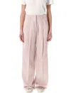 Golden Goose Light Pink Wide-leg Trousers In Wool In Shadow Pink