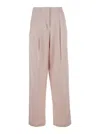 Golden Goose 'flavia' Pink Pants With Front Pences And Rear Logo Charm Detail