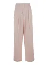 Golden Goose 'flavia' Pink Pants With Front Pences And Rear Logo Charm Detail In Pink