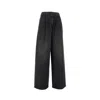 Golden Goose Wide Leg Pleated Denim In Black