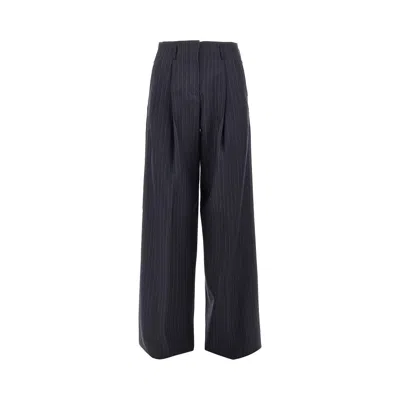 Golden Goose Tailored Wide Leg Pinstripe Trousers In Multi