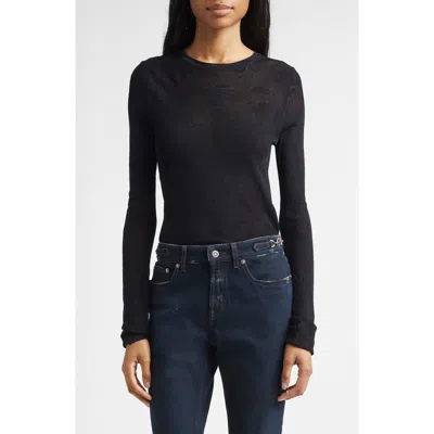 Golden Goose Floral Jacquard Crewneck Sweater In Black