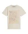 Golden Goose Crew Neck Floral Print Short Sleeves In Neutral