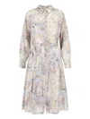 Golden Goose Journey Floral Long Sleeve Sequin Shirtdress In Neutral