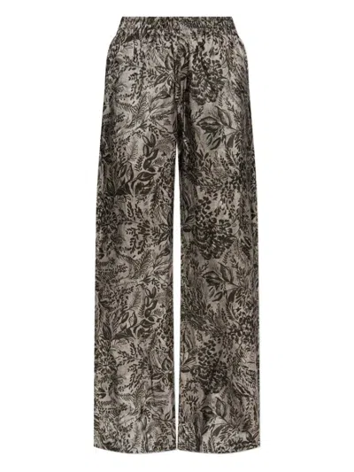 GOLDEN GOOSE FLORAL-PRINT ELASTIC-WAIST STRAIGHT TROUSERS