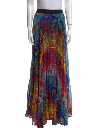 Pre-owned Golden Goose Floral Print Long Skirt In Blue