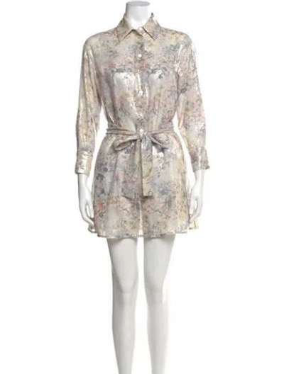 Pre-owned Golden Goose Floral Print Mini Dress W/ Tags In Multi