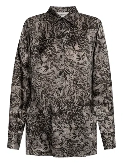 Golden Goose Floral-print Shirt In Black
