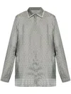 Golden Goose Silk Blend Shirt With Floral Pattern In Grey