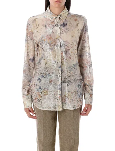 GOLDEN GOOSE GOLDEN GOOSE FLORAL SEQUIN PRINT SHIRT