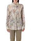 Golden Goose Floral Sequin Print Shirt In Neutral
