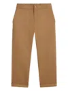 Golden Goose Folded-hem Embroidered Trousers In Brown