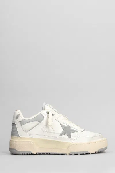 Golden Goose Forty 2 Sneakers In White Leather And Fabric