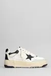 Golden Goose Forty2 Leather Sneakers With Black Star And Heel Tab Shoes In White