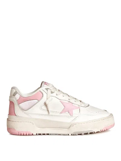 GOLDEN GOOSE FORTY2 DISTRESSED FINISH LEATHER SNEAKERS