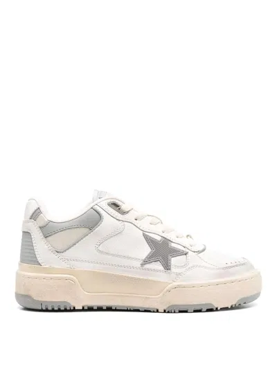 Golden Goose Forty2 Leather And Fabric Sneakers In White