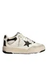 Golden Goose Forty2 Leather Sneakers With Black Star And Heel Tab In Black
