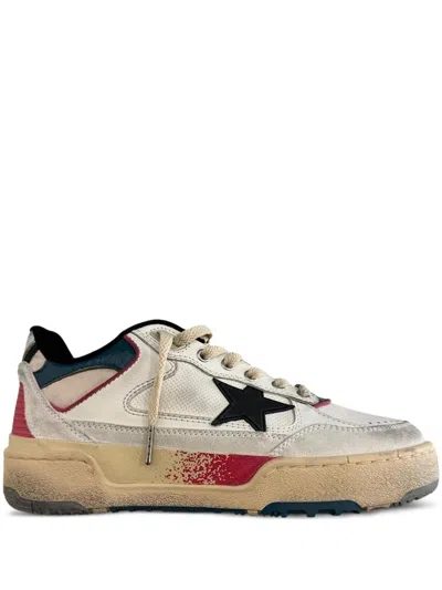 Golden Goose Forty2 Leather Sneakers With Star Patch In Multi