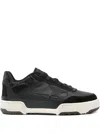 Golden Goose Low Top Leather Sneakers With Contrast Sole In Black