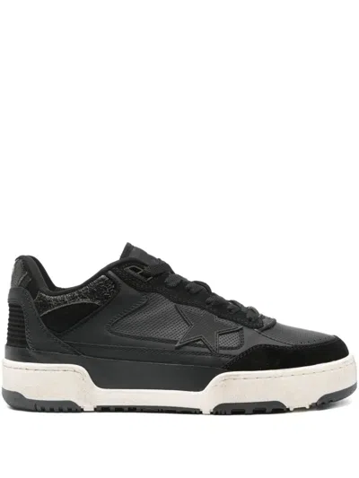 GOLDEN GOOSE FORTY2 LEATHER SNEAKERS WITH SUEDE INSERTS