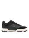 Golden Goose Low Top Leather Sneakers With Contrast Sole In Black