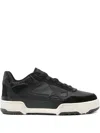 Golden Goose Low Top Leather Sneakers With Contrast Sole In Black