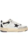 Golden Goose Forty2 Leather Sneakers With Black Star And Heel Tab In Neutral