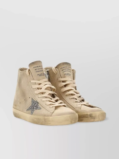 Golden Goose "francy" High-top Rubber Sole Sneakers In Neutral