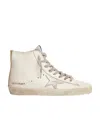 Golden Goose Francy Silver Star And Heel Tab Women's Sneakers In White