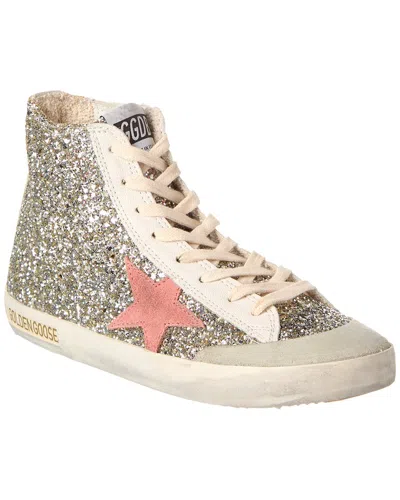 Golden Goose Francy Penstar Glitter & Leather Sneaker In Silver