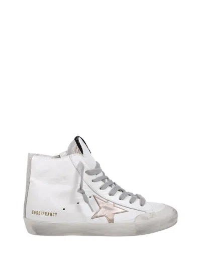 Golden Goose Francy Penstar Nappa Upper Laminated Star Suede List In White