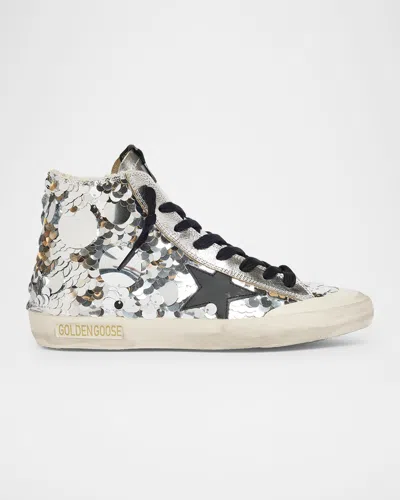 GOLDEN GOOSE FRANCY SEQUINED HIGH-TOP SNEAKERS