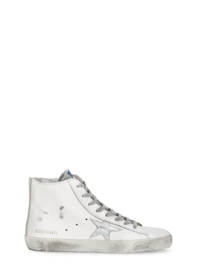 Golden Goose Francy Sneaker In White/silver/milk In White/red/tobacco/suede