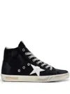 Golden Goose Francy Distressed Suede High-top Sneakers In Blue
