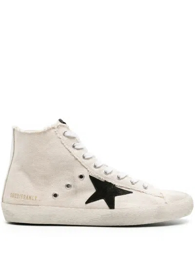 Golden Goose Francy Suede-star Canvas Sneakers In Neutrals