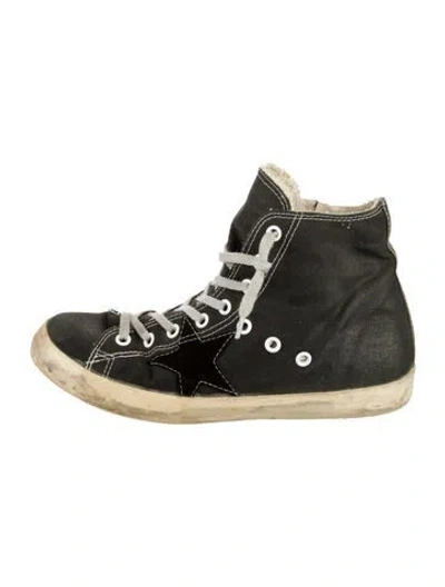 Pre-owned Golden Goose Francy Wedge Sneakers In Black