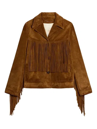 GOLDEN GOOSE FRINGE SUEDE JACKET