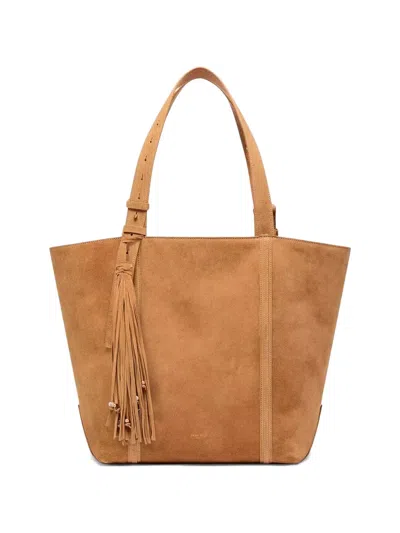 Golden Goose Fringe Suede Tote Bag In Neutral