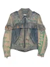 Golden Goose Deluxe Brand Zip-up Fringed Jacket In Blue