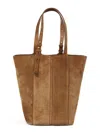 Golden Goose Fringed Palmellato Leather And Suede Handbag In Brown