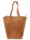 Golden Goose Fringed Palmellato Leather And Suede Tote In Brown