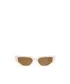 Golden Goose Curved Tips Rectangular Frame Sunglasses In Brown