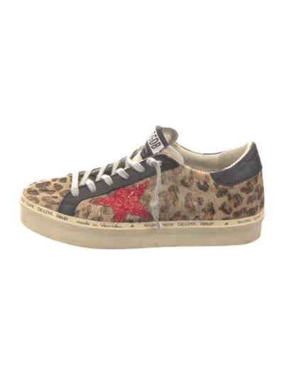 Pre-owned Golden Goose Fur Animal Print Sneakers In Brown