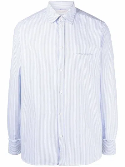 Golden Goose G Logo-embroidery Striped Shirt In White-infinity
