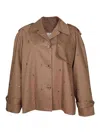 Golden Goose Crystals Embellished Oversized Short Trench Coat Clothing In Beis