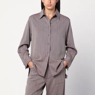Golden Goose Garnet Shirt In Chevron Wool Blend In Gray