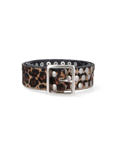 Golden Goose Genuine 100% Cow Leather Belt For Women In Brown